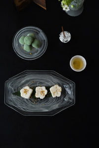 Meadow Orbit Sage Glass Serving Plate