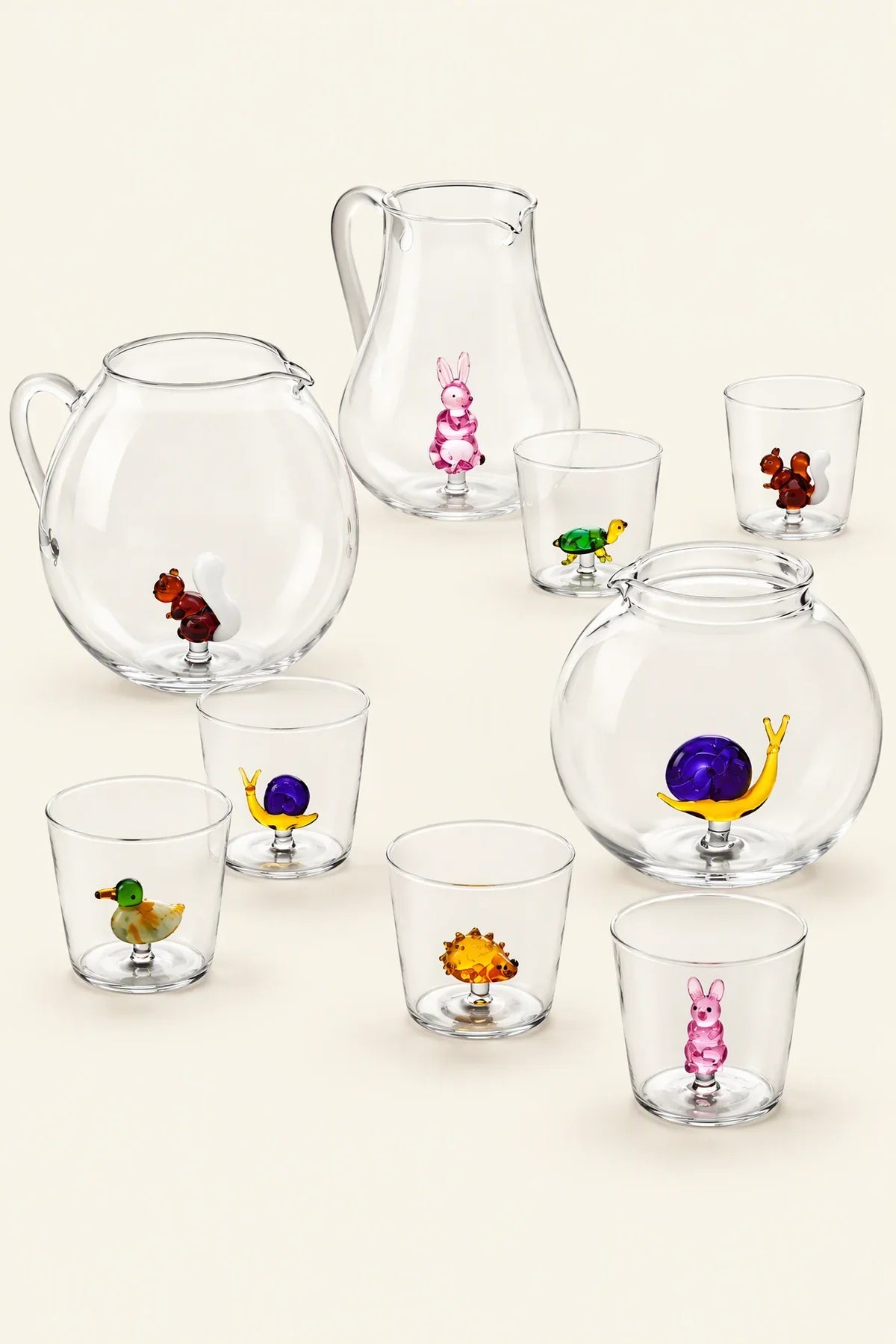 Hidden Menagerie Clear Glass Drinkware Collection