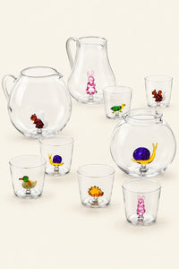 Hidden Menagerie Clear Glass Drinkware Collection