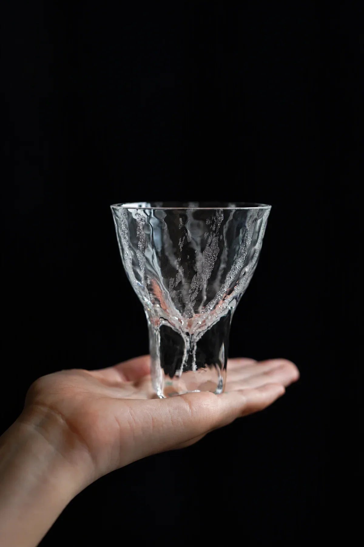 Rain Trace Clear Glass Tea Cup
