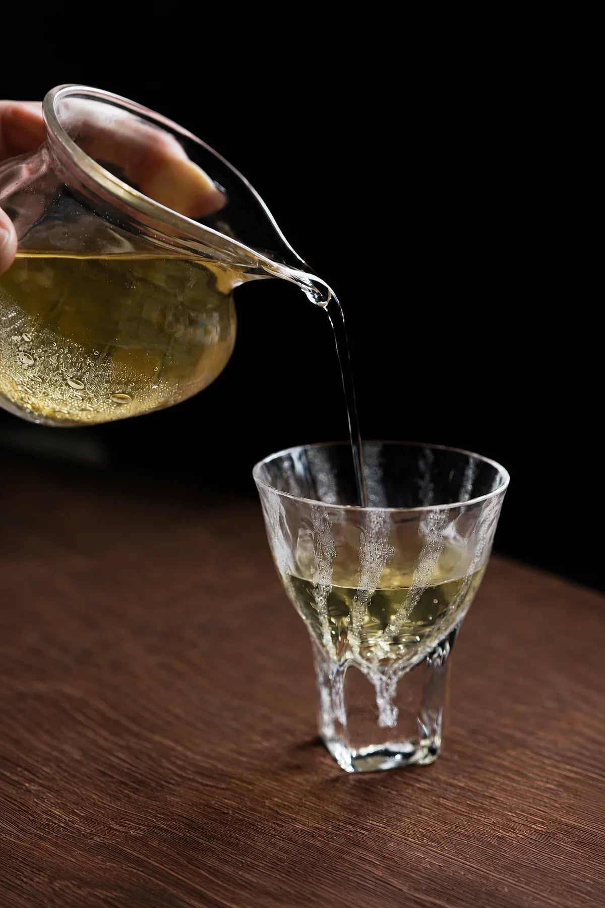 Rain Trace Clear Glass Tea Cup