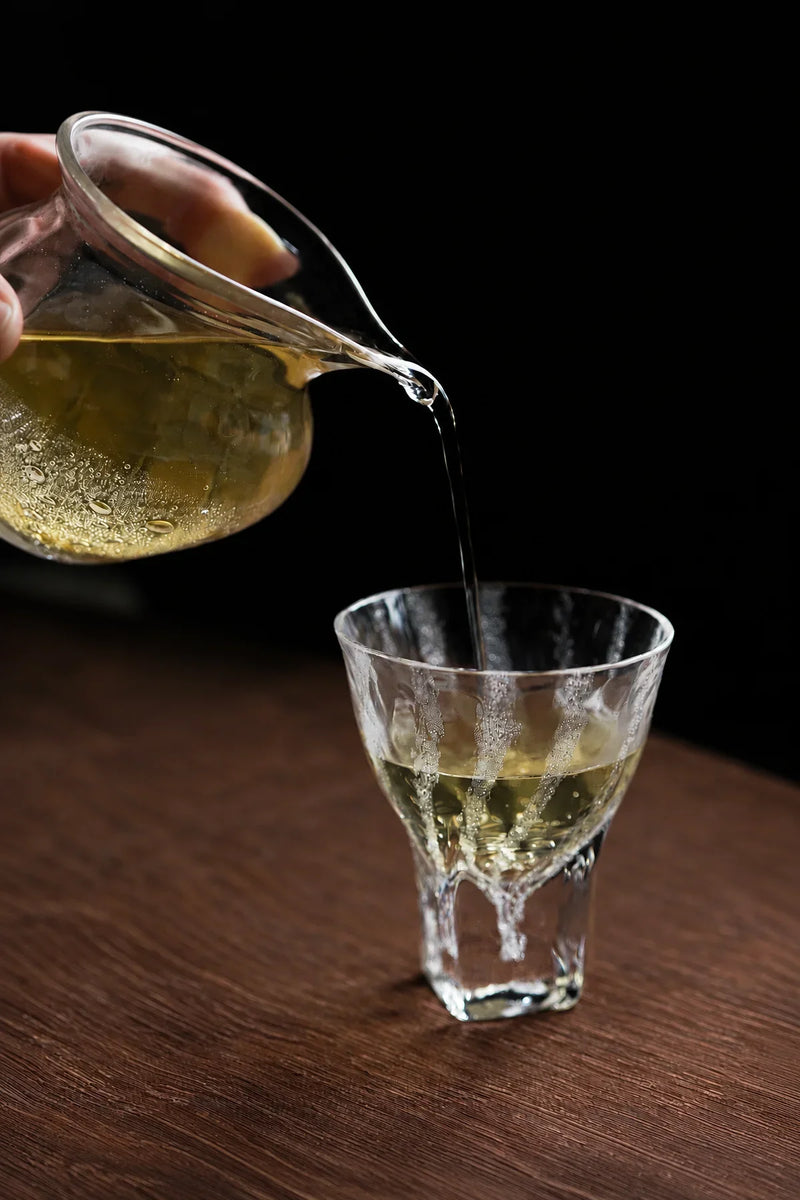 Rain Trace Clear Glass Tea Cup