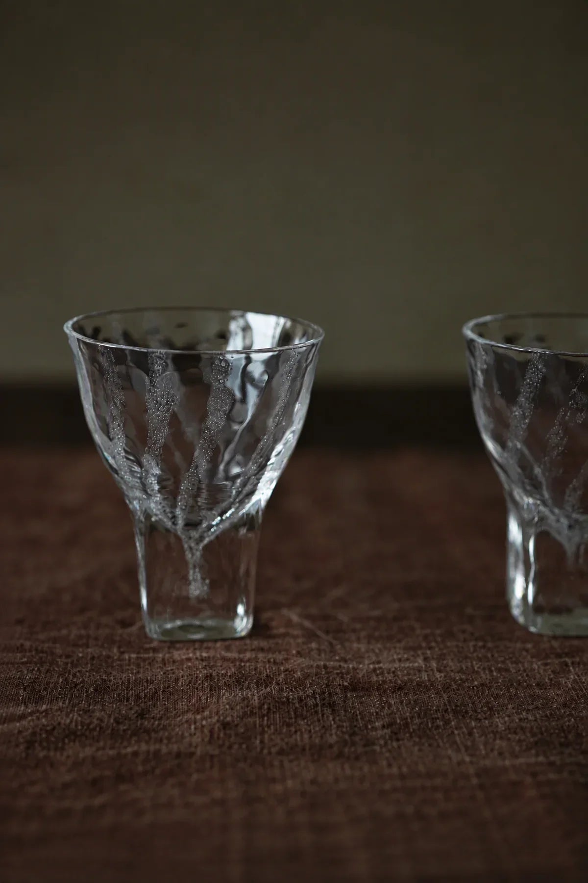 Rain Trace Clear Glass Tea Cup