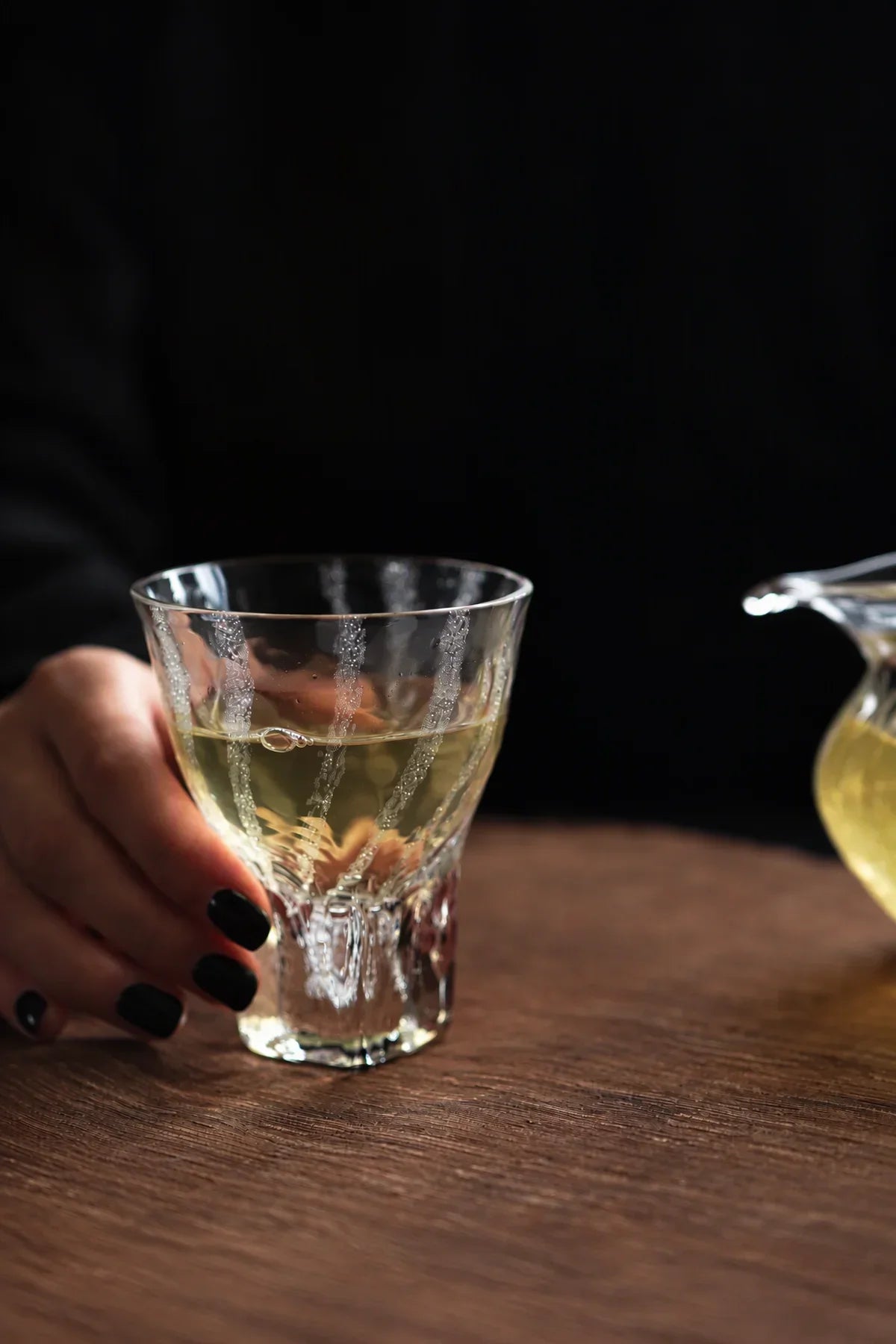 Rain Trace Clear Glass Tea Cup
