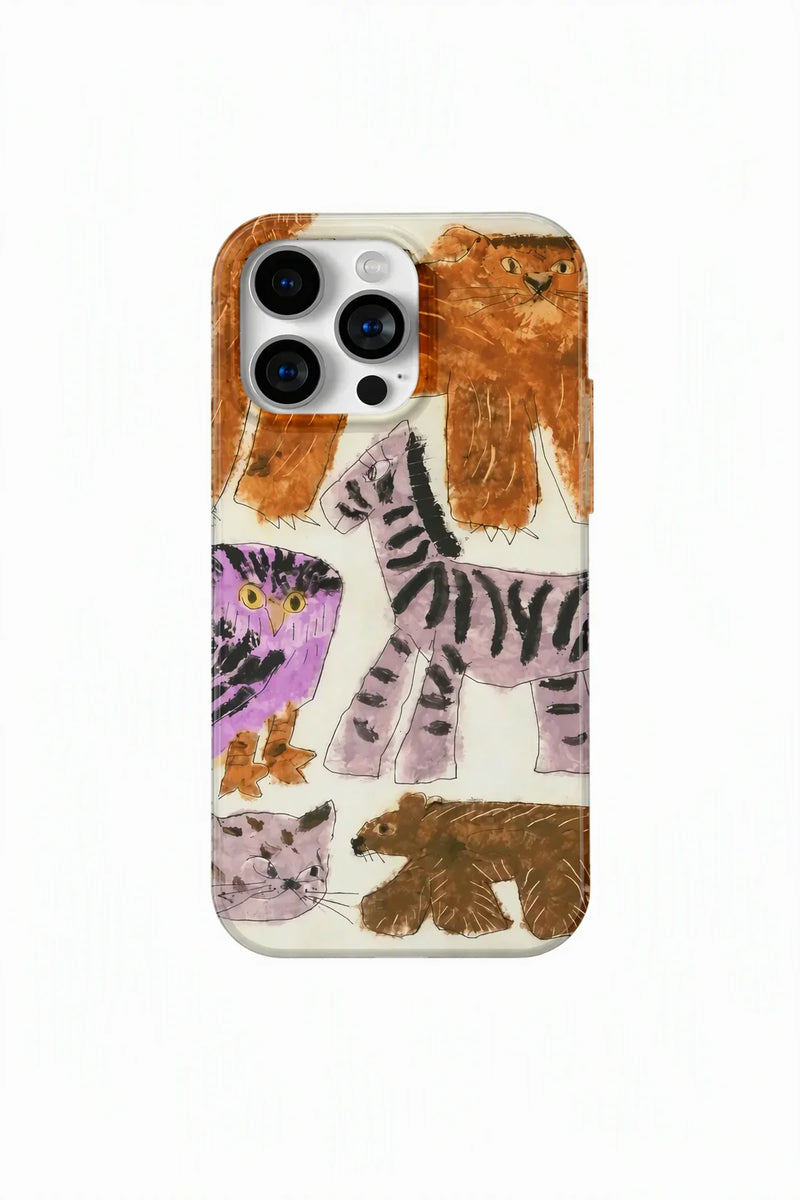 Naive Menagerie Cream Plastic-Look Phone Case