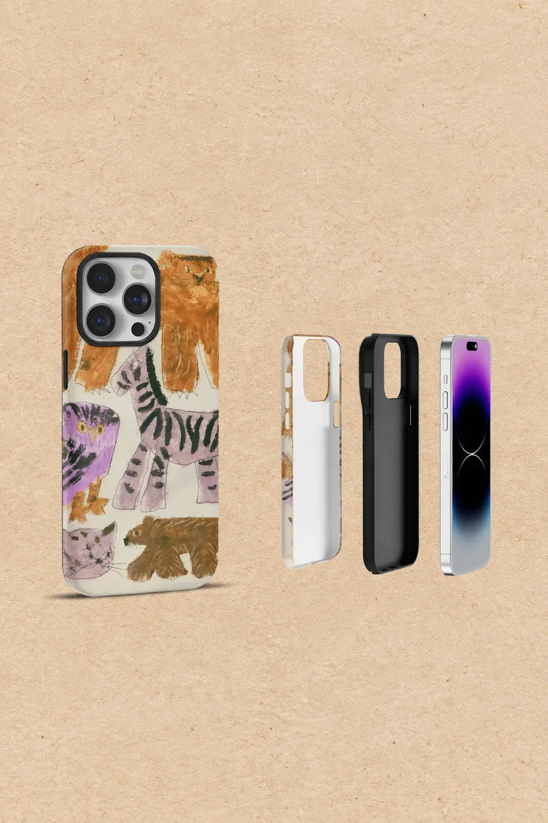 Naive Menagerie Cream Plastic-Look Phone Case
