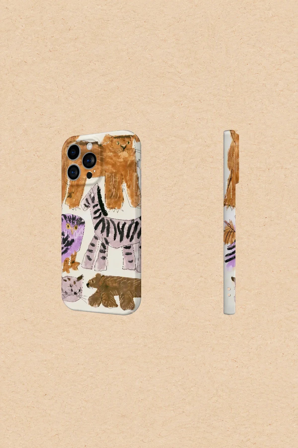 Naive Menagerie Cream Plastic-Look Phone Case