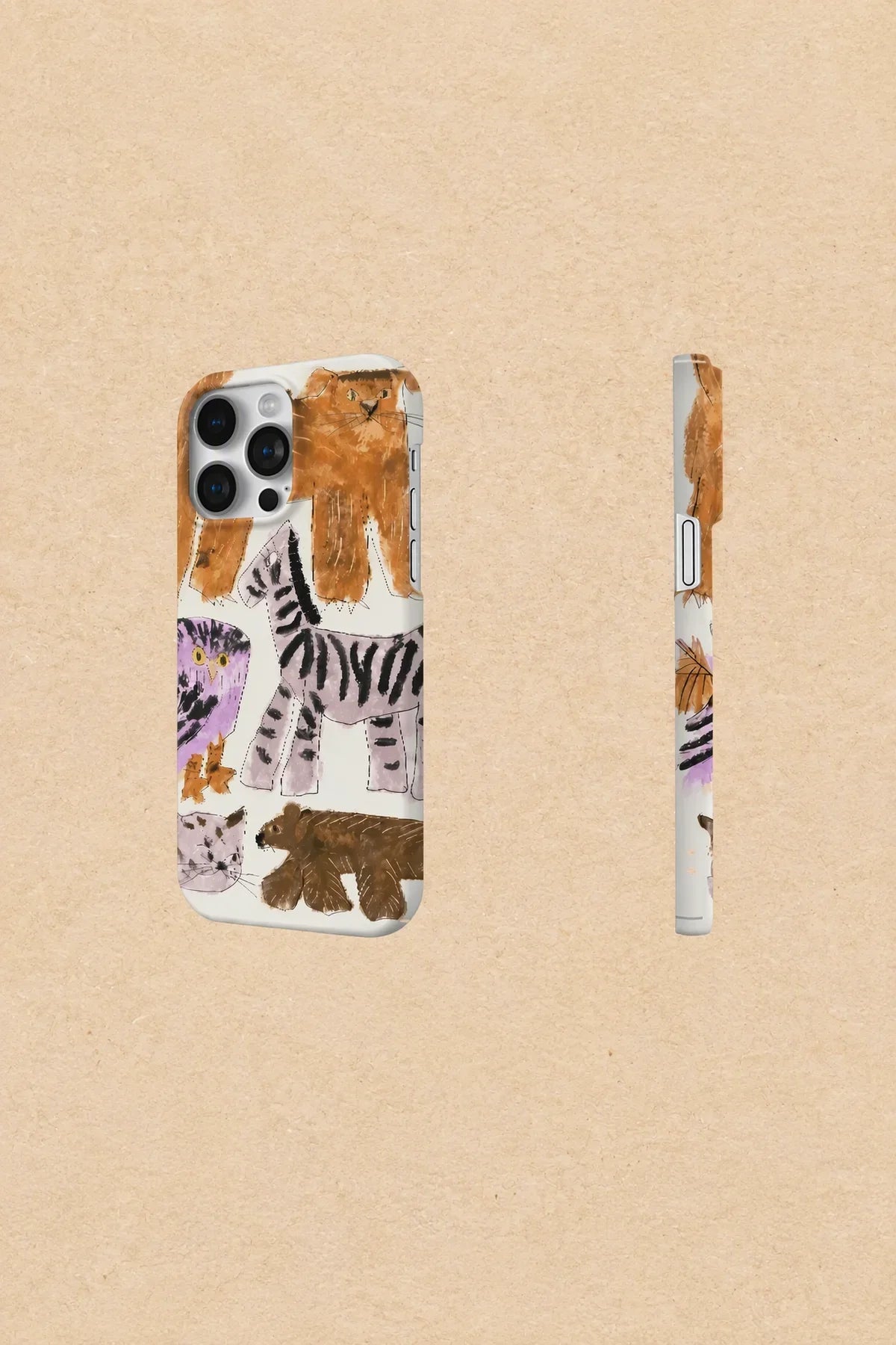 Naive Menagerie Cream Plastic-Look Phone Case