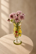 Sun Grid Clear Glass-Look Flower Vase