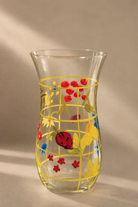 Sun Grid Clear Glass-Look Flower Vase