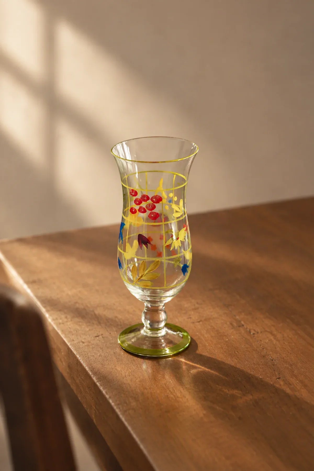 Sun Grid Clear Glass-Look Flower Vase