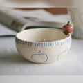 Blue Fruit Pedestal Ceramic Bowls