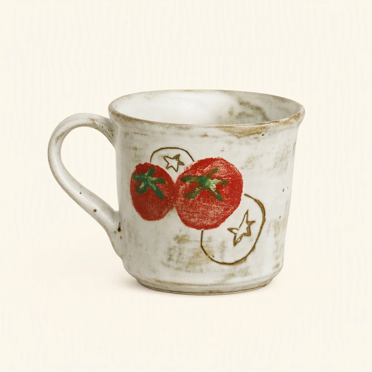 Tomato Ceramic Mug — Hand-Kneaded Stoneware