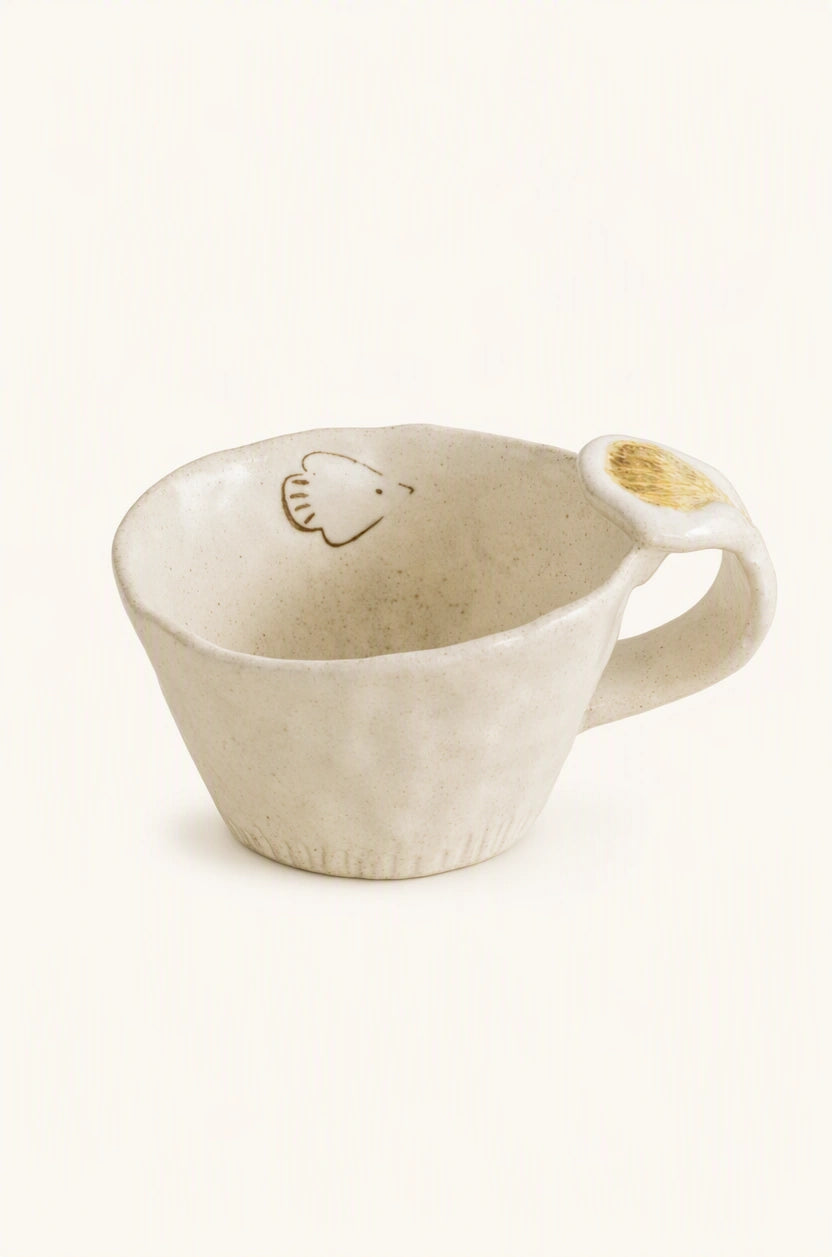 Bird Blossom Pinched Ceramic Mug