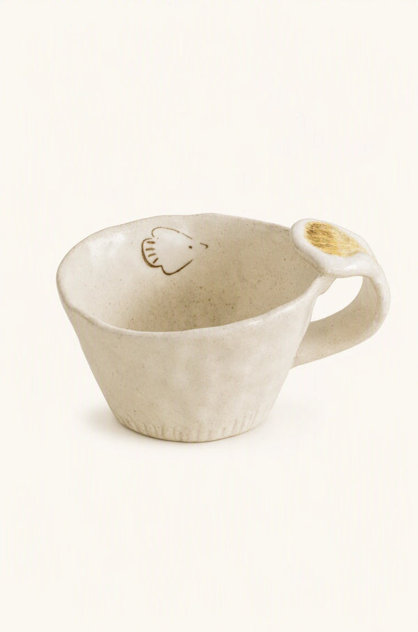 Bird Blossom Pinched Ceramic Mug