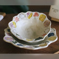 Botanical Relief Cream Ceramic Plates & Bowl