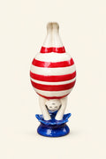 High Dive Red-Striped Ceramic Storage Jar