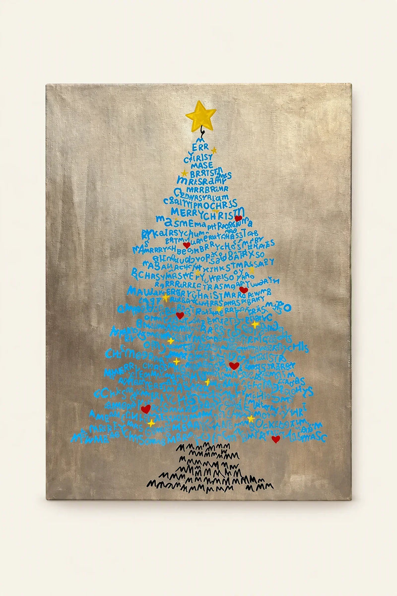 Written Wishes Silver Fir Starburst Canvas Wall Art