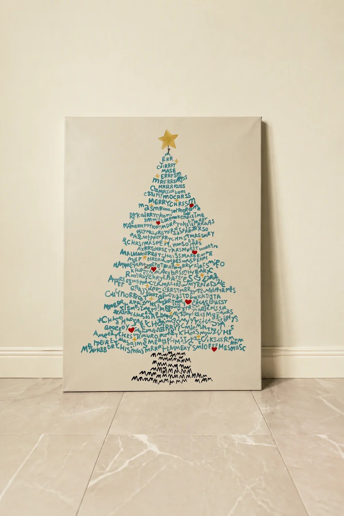 Written Wishes Silver Fir Starburst Canvas Wall Art