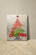 Written Wishes Red Christmas Tree Canvas Wall Art