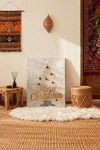 Written Wishes Warm Light Christmas Tree Canvas Wall Art