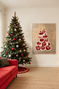 Written Wishes Red Fruit Christmas Tree Canvas Wall Art