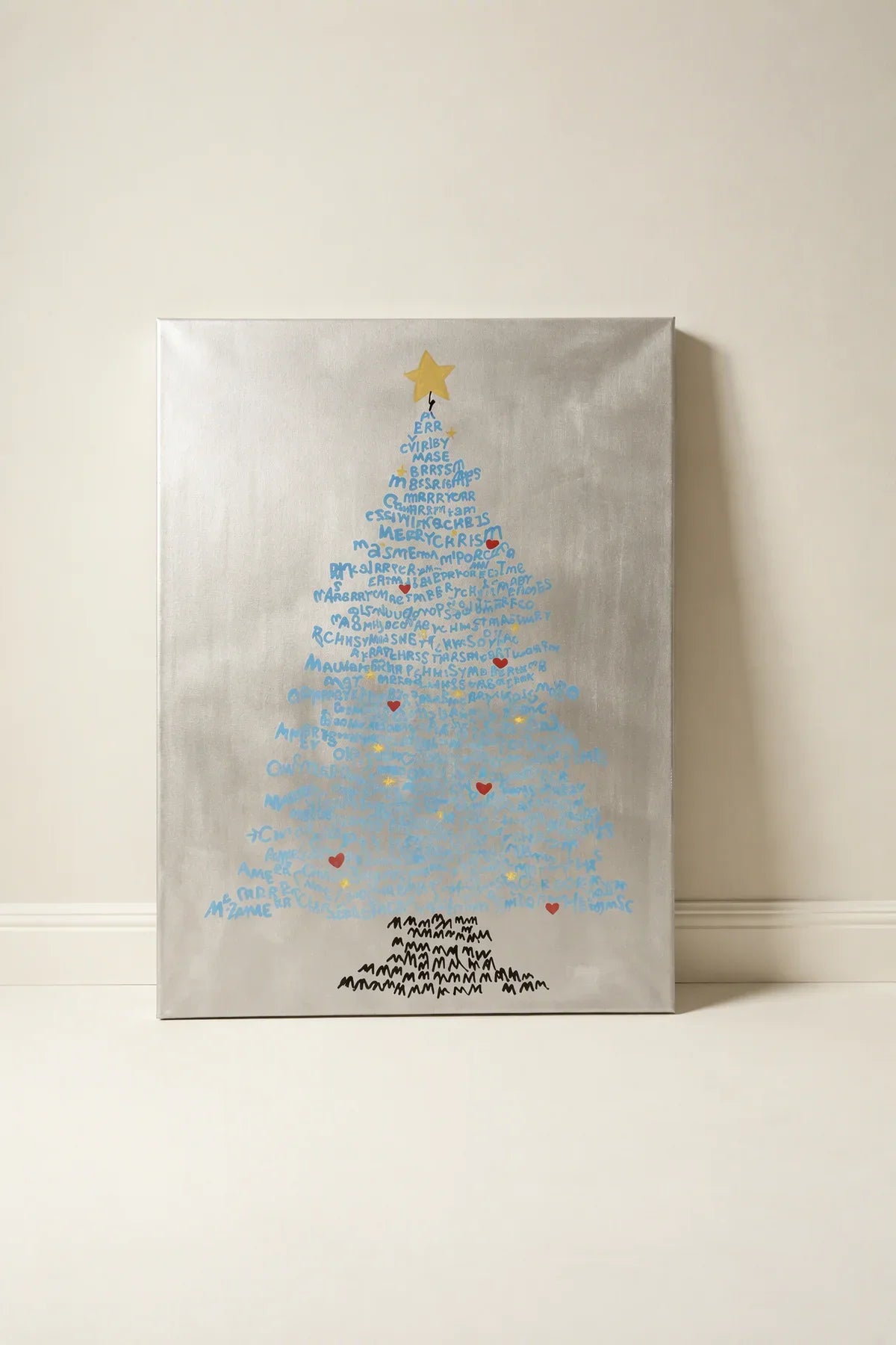 Written Wishes Silver Fir Starburst Canvas Wall Art