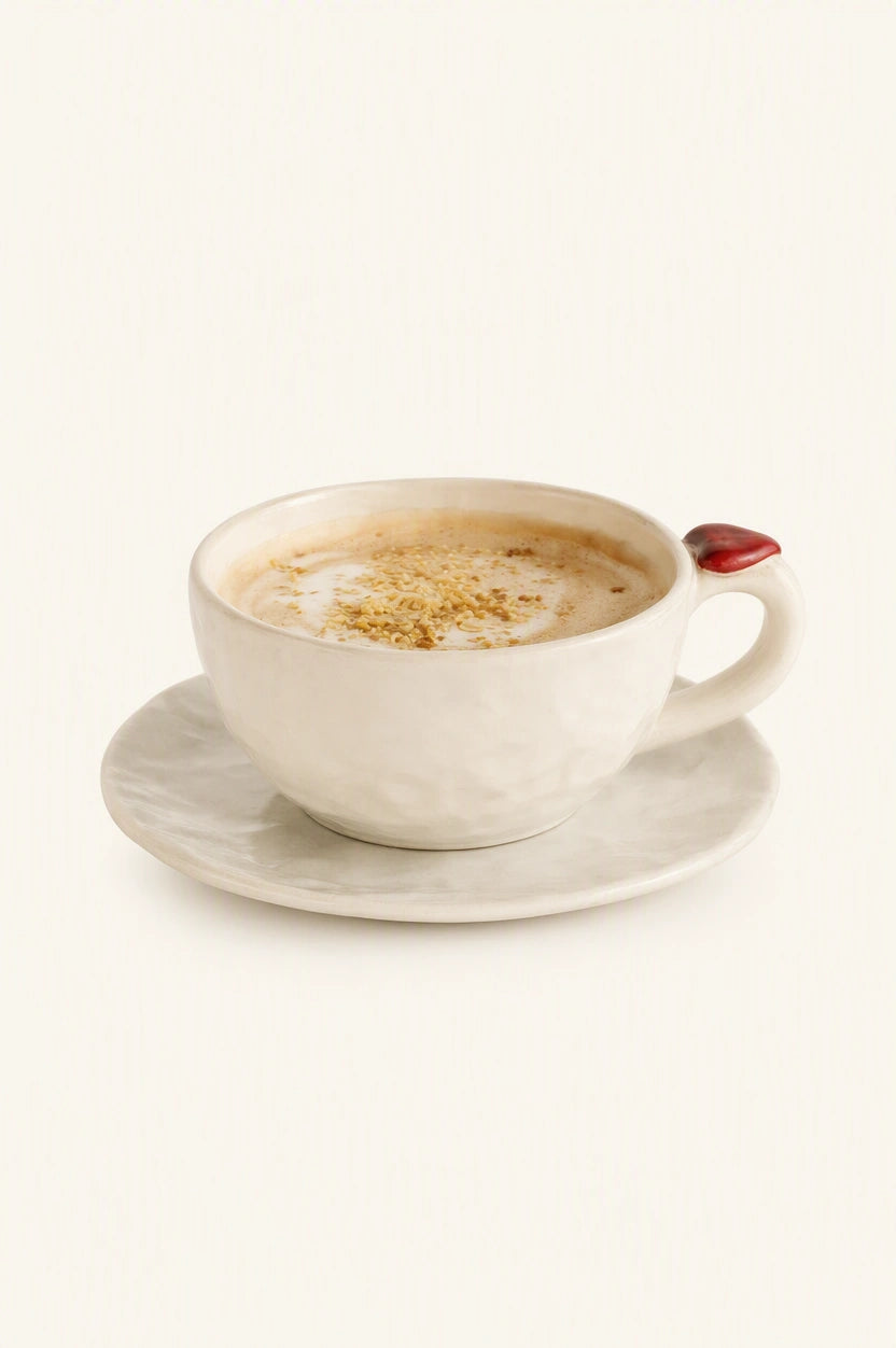 Organic Heart Motif Ceramic Mug