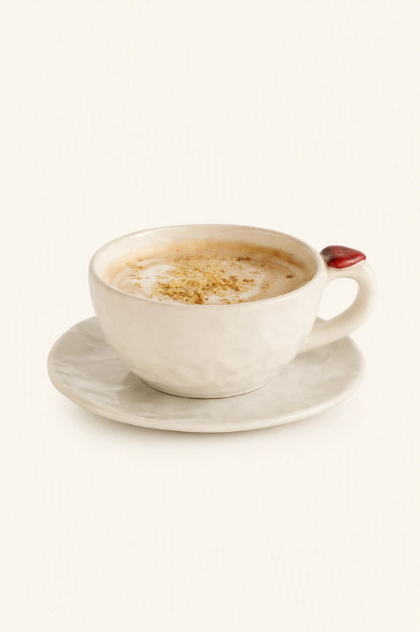 Organic Heart Motif Ceramic Mug