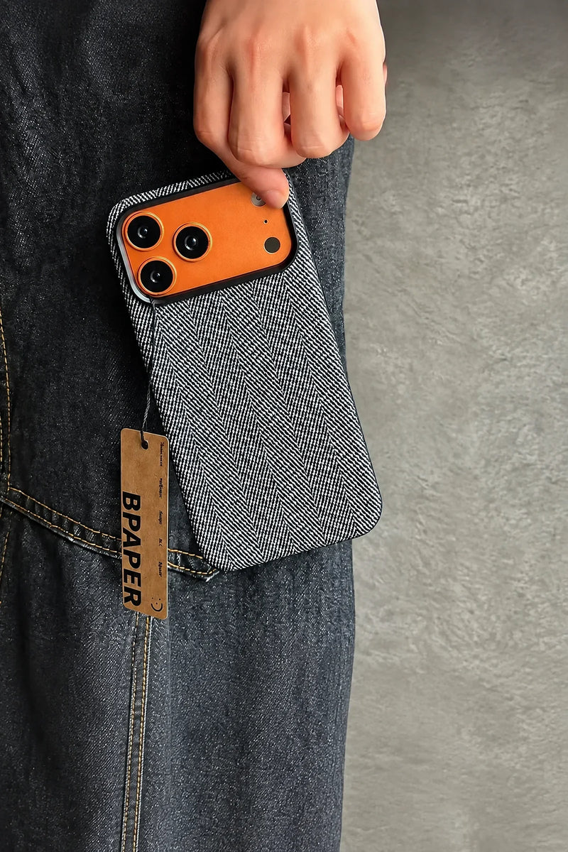 Tailored Suit Herringbone Fabric-Look Phone Case