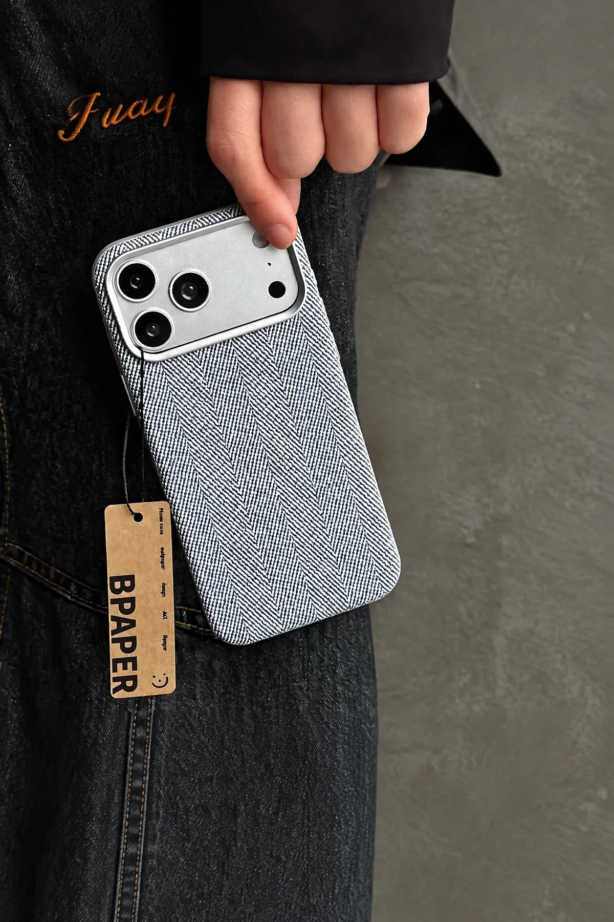 Tailored Suit Herringbone Fabric-Look Phone Case