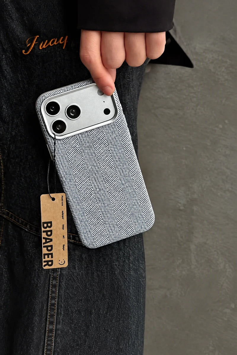 Tailored Suit Herringbone Fabric-Look Phone Case
