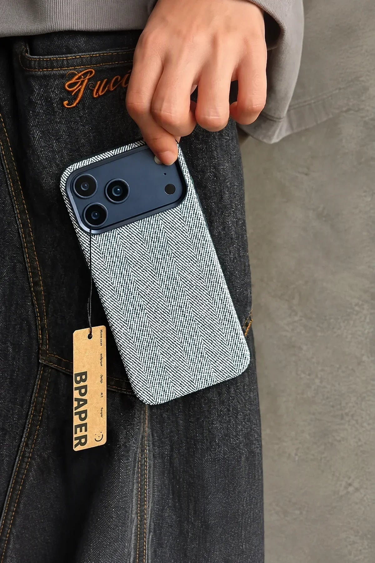 Tailored Suit Herringbone Fabric-Look Phone Case