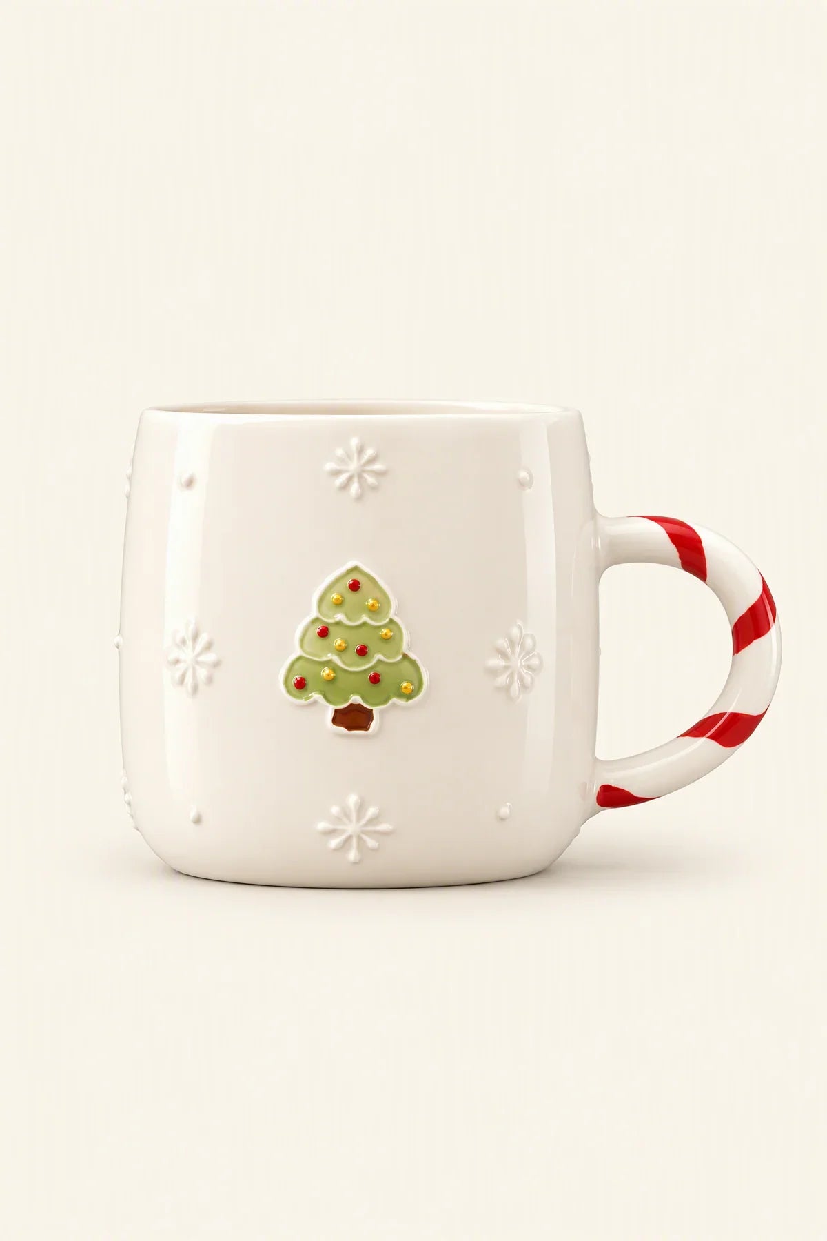 Candy Cane Lane Ivory Ceramic Mug