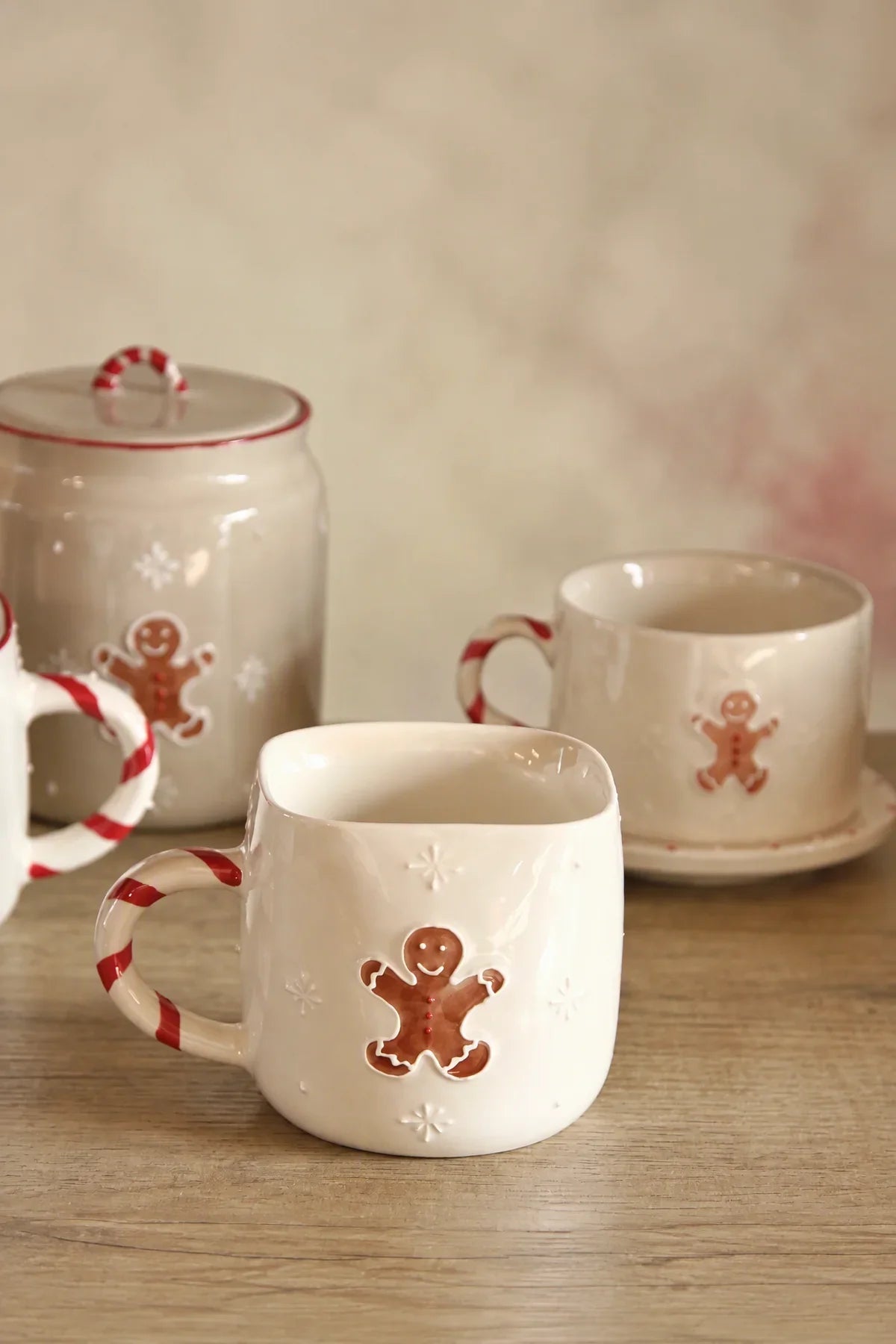 Candy Cane Lane Ivory Ceramic Mug