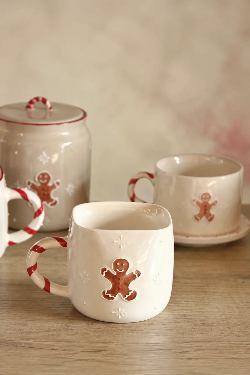 Candy Cane Lane Ivory Ceramic Mug