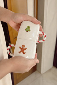 Candy Cane Lane Ivory Ceramic Mug