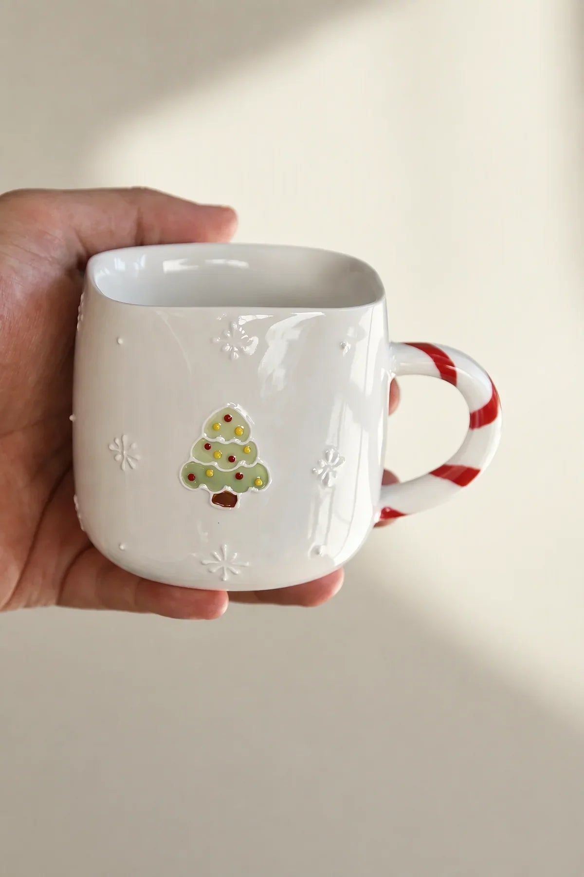 Candy Cane Lane Ivory Ceramic Mug
