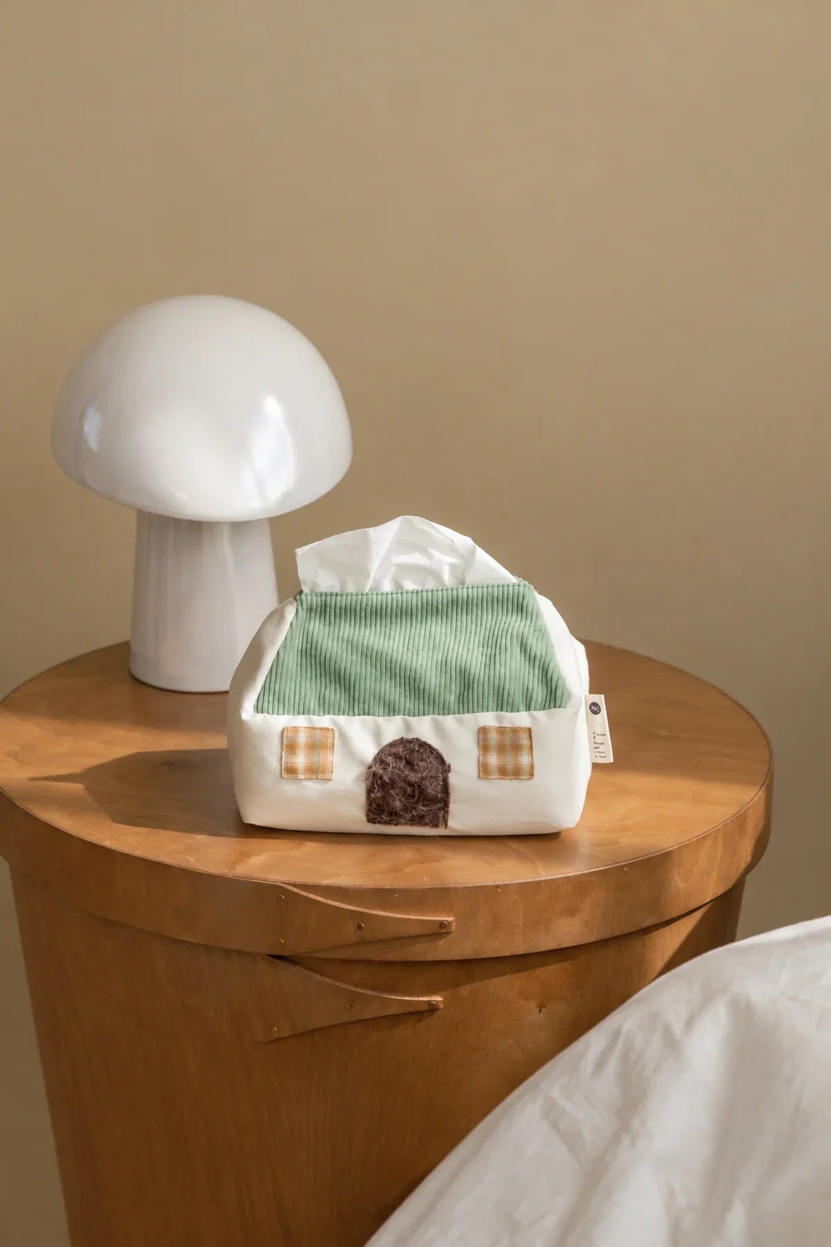Smoke Signal Cream Canvas Tissue Box Cover