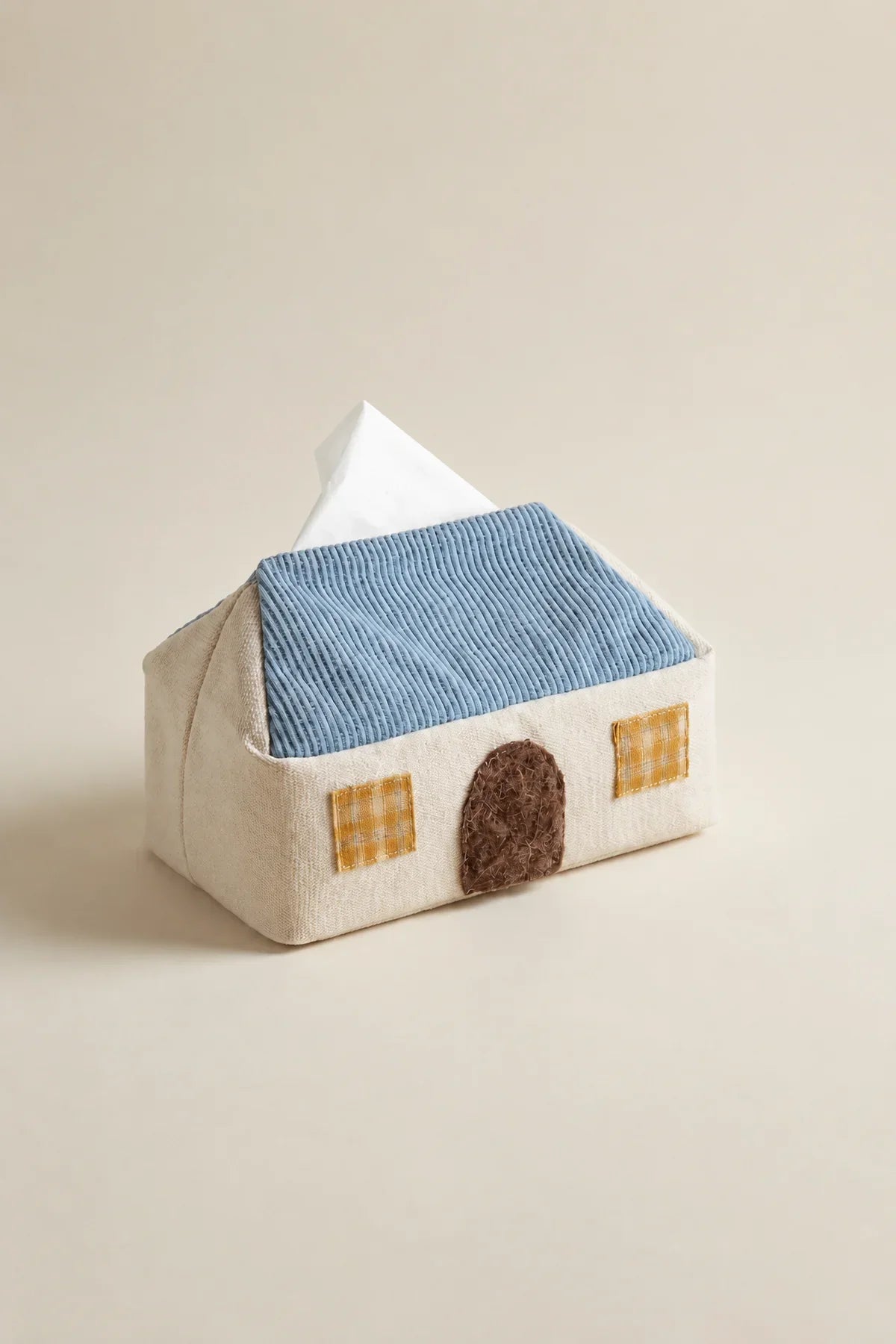 Smoke Signal Cream Canvas Tissue Box Cover