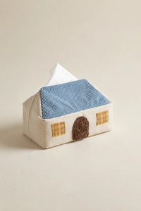 Smoke Signal Cream Canvas Tissue Box Cover