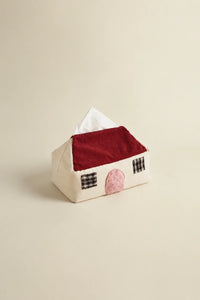 Smoke Signal Cream Canvas Tissue Box Cover