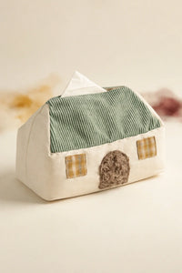 Smoke Signal Cream Canvas Tissue Box Cover