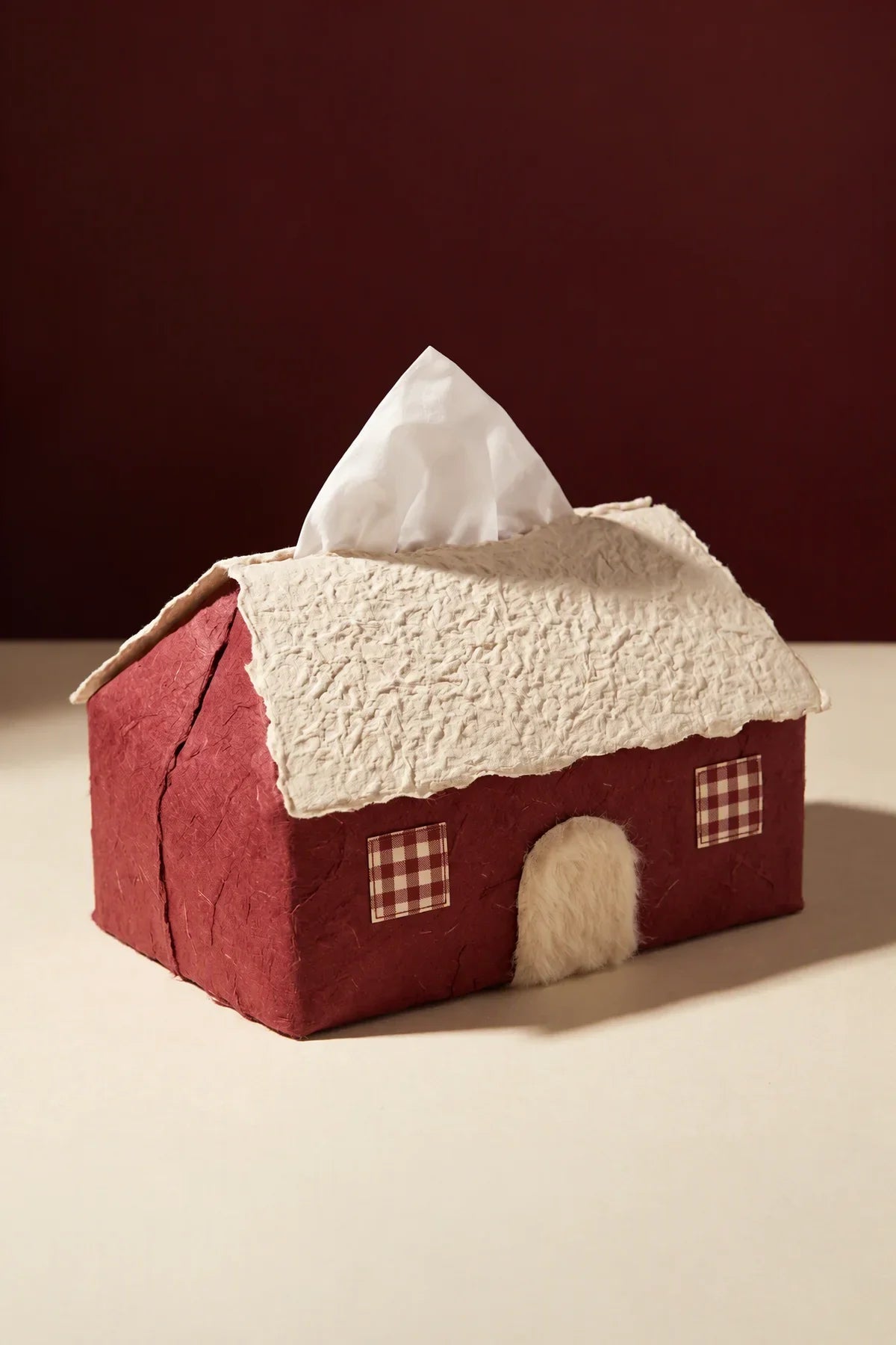 Smoke Signal Cream Canvas Tissue Box Cover