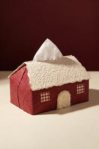 Smoke Signal Cream Canvas Tissue Box Cover