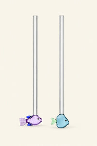 Glass Menagerie Multi-Color Glass Drink Stirrer