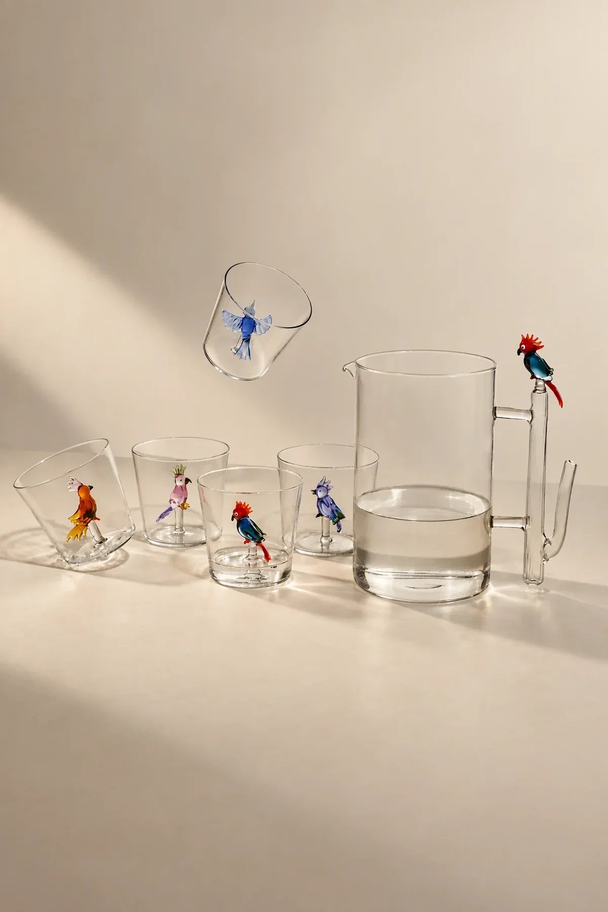 Aviary Clear Borosilicate Glass Drinkware Set