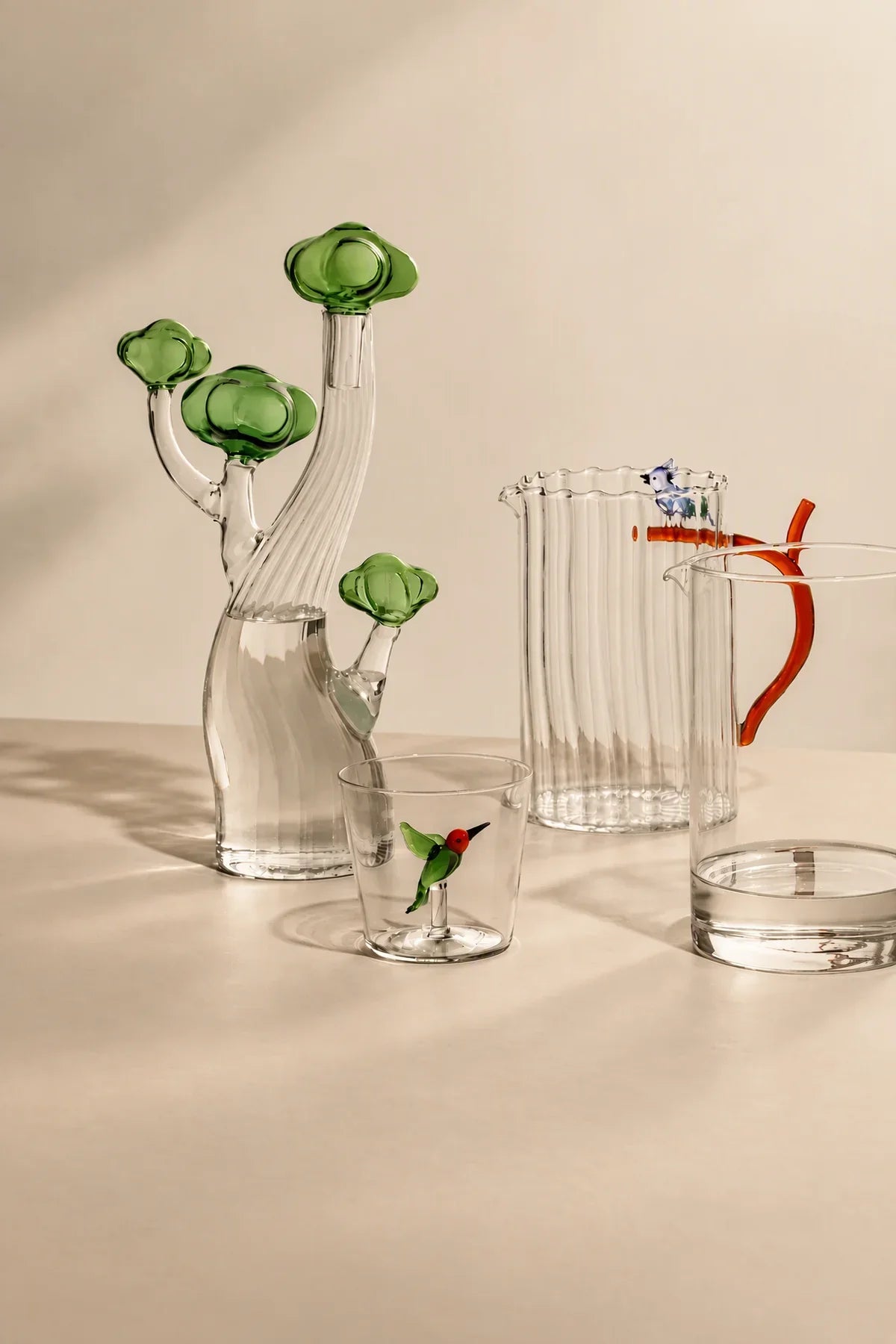 Aviary Clear Borosilicate Glass Drinkware Set