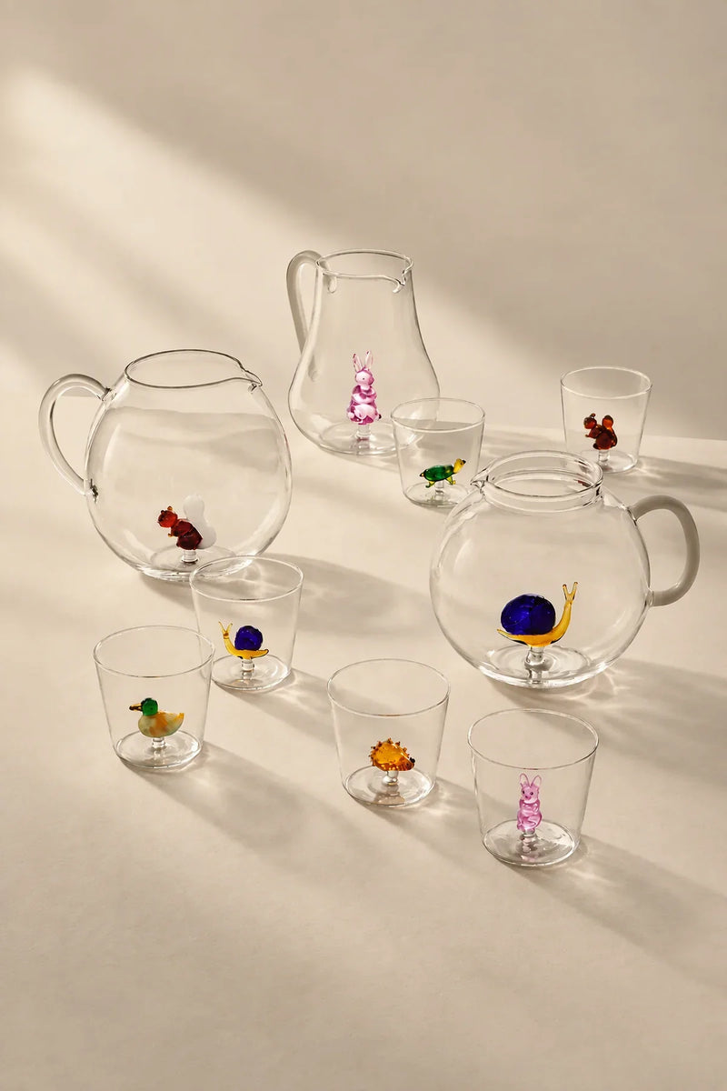 Animal Farm Clear Glass Drinkware Set