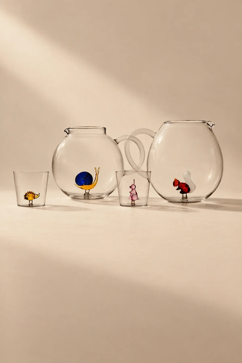 Animal Farm Clear Glass Drinkware Set